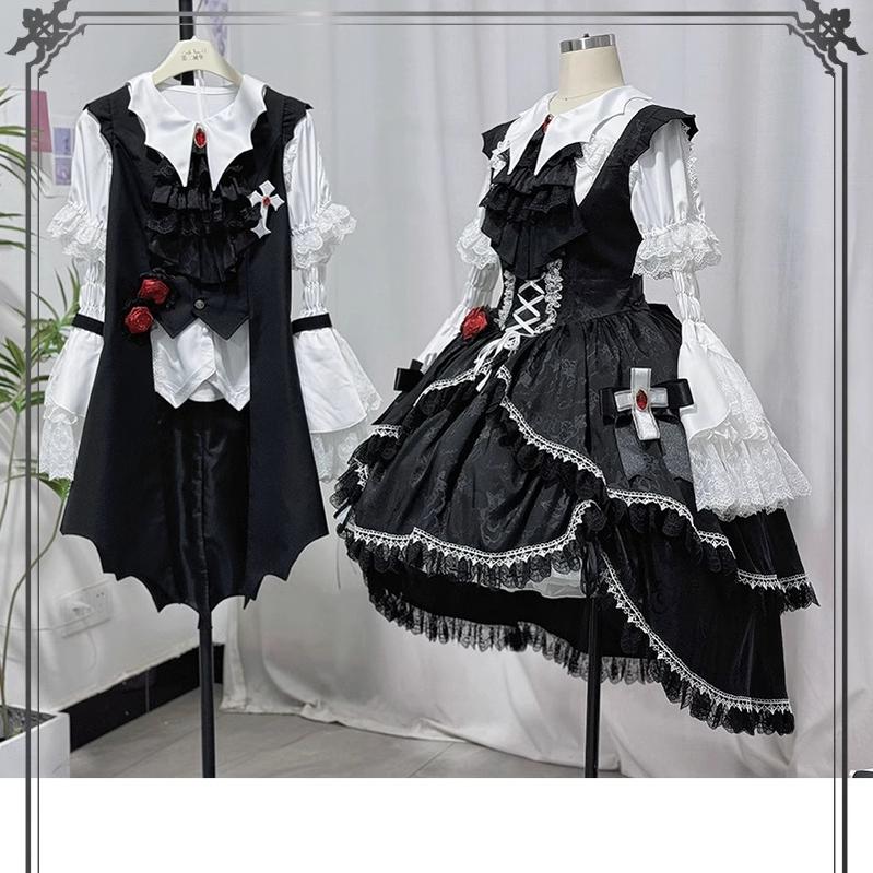 CastleToo - Night Rose - Elegant Ouji Lolita Suits, JSK / Shorts