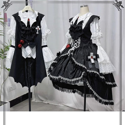 CastleToo - Night Rose - Elegant Ouji Lolita Suits, JSK / Shorts