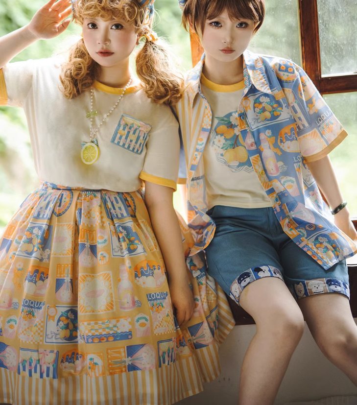 Miss Point - Daisy Lemon - Daily Lolita Lemon Print T-Shirt Customized