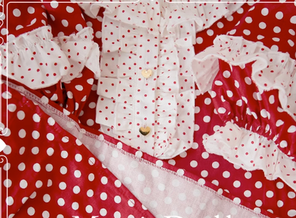Mori Doll - Strawberry Jam - Sweet Dot Print Short Sleeve Shirt Multicolors
