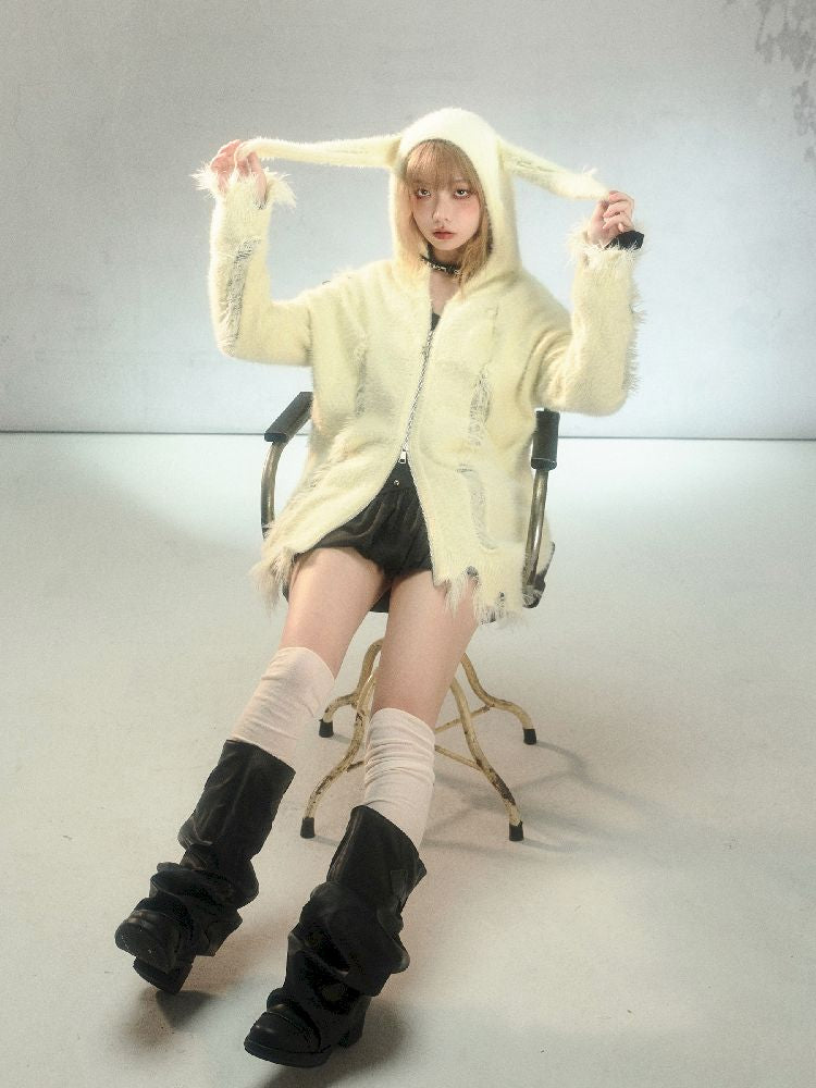 Hooded Knit Cardigan Slouchy Jacket【s0000004626】