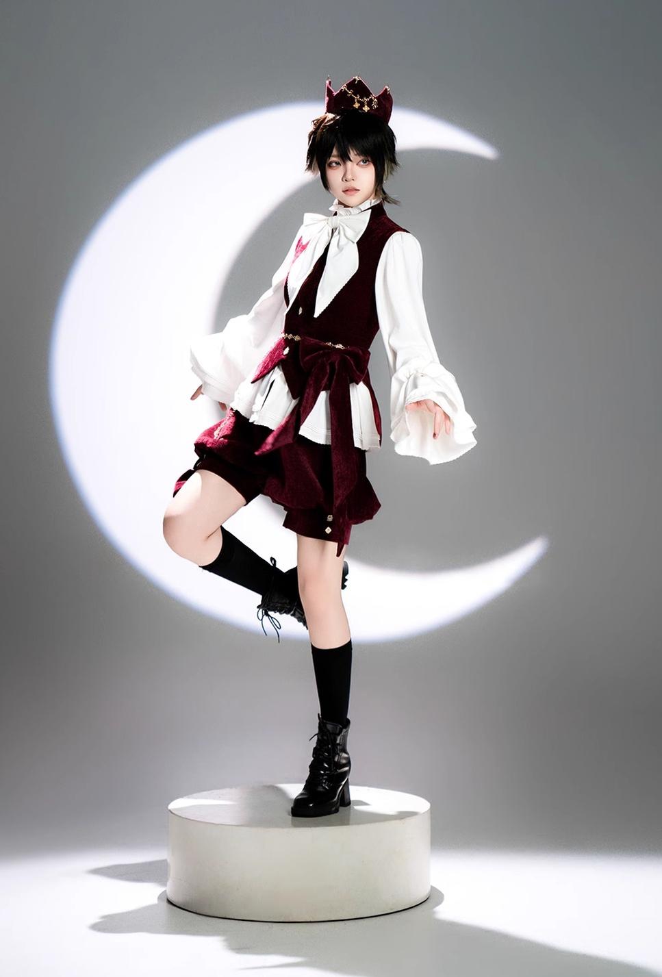 Princess Chronicles - Hare Hunter - Ouji Lolita Retro Red Crown With Cross Star