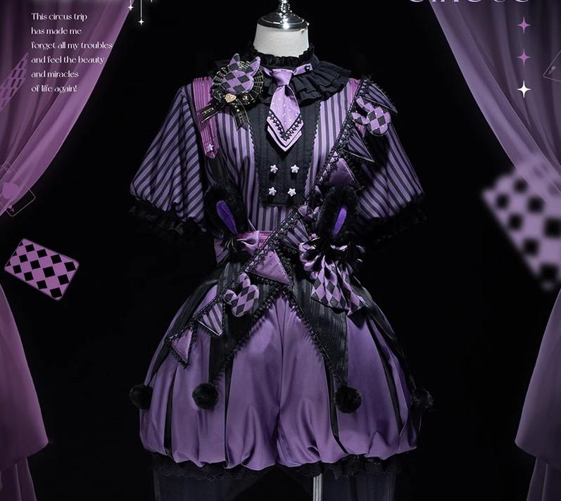 Forest Fluorescent Carps - Ouji Lolita OP Dress Circus Lolita Strip Prince Suit