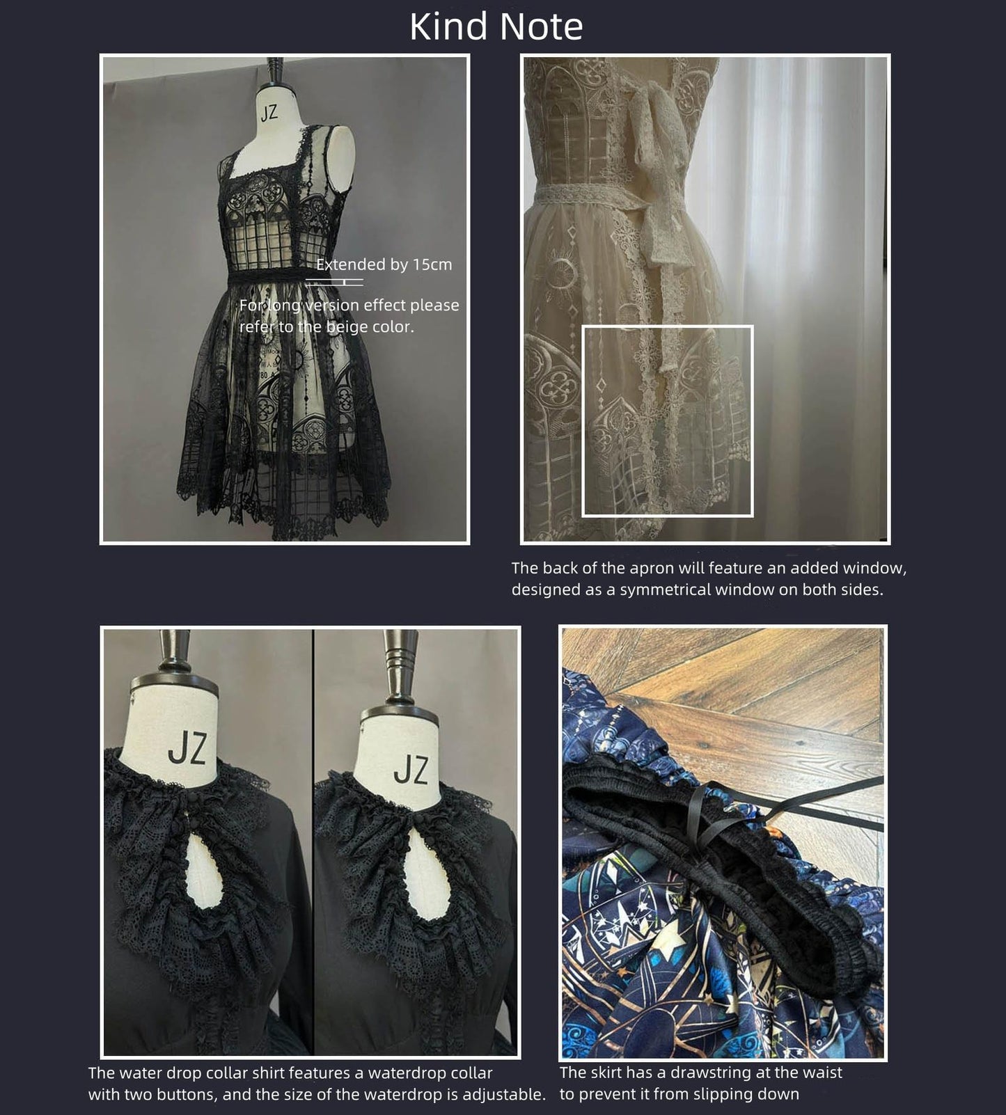 SUSIN - Night Traveler - Classic and Elegant Gothic Dress with Colorful Window Prints