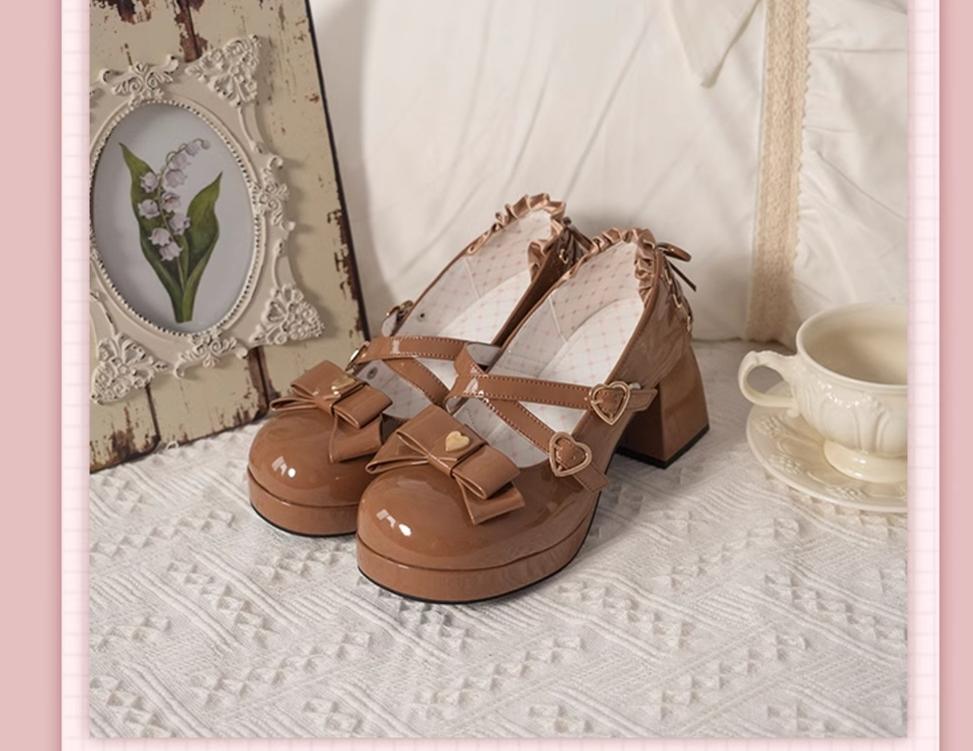 Milk Bun Bunny - Sweet Lolita High Heel Bow Princess Lolita Shoes