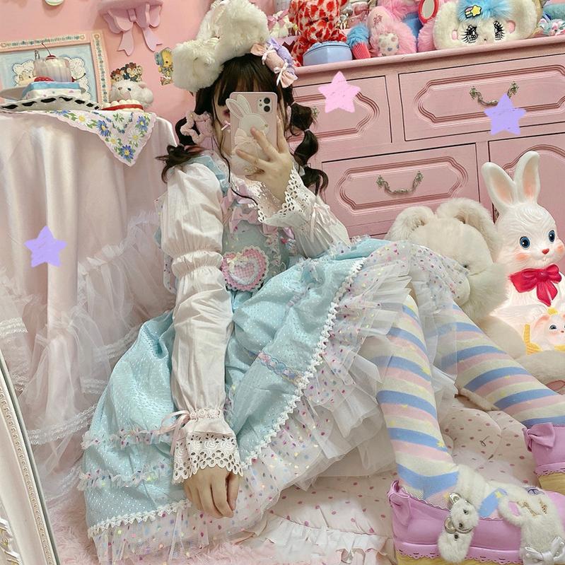 Yukine's Box - Macaron Lolita Cute Stripe Socks