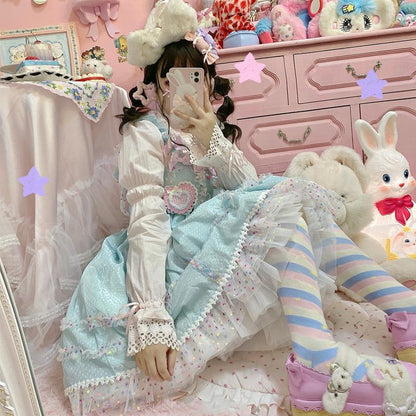 Yukine's Box - Macaron Lolita Cute Stripe Socks