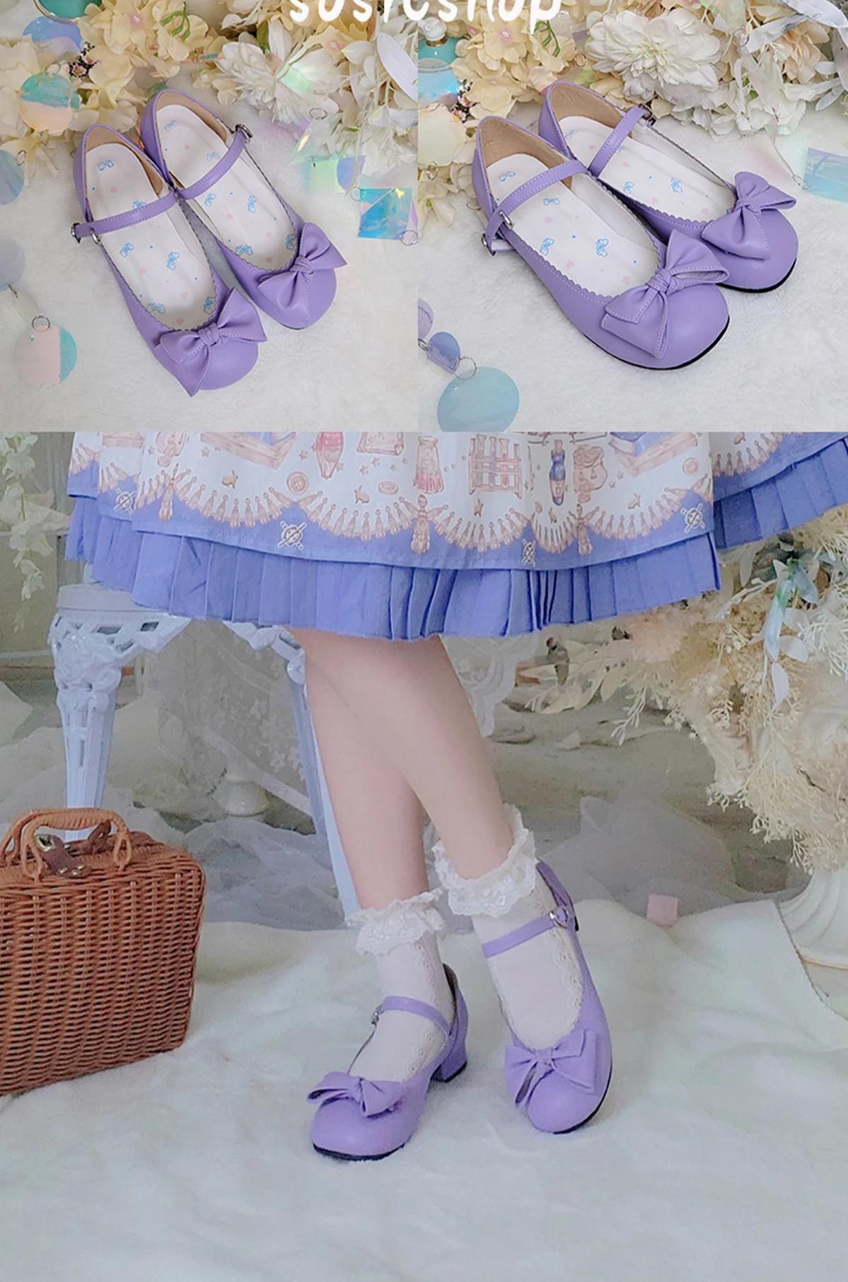 Sosic - Kawaii Lolita Bow Falt Shoes