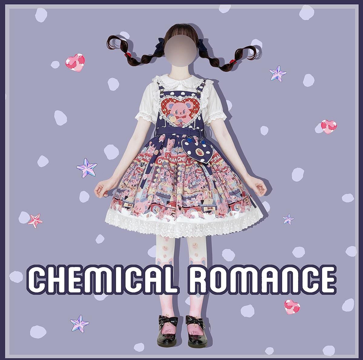 Chemical Romance - Sweetheart Doll Machine - Sweet Lolita Printed Salopette