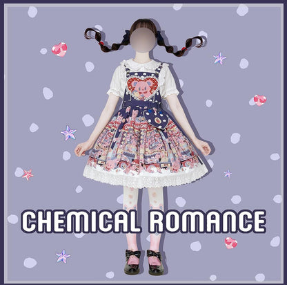 Chemical Romance - Sweetheart Doll Machine - Sweet Lolita Printed Salopette