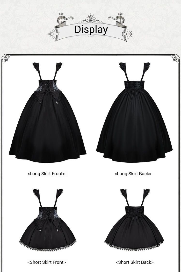 With PUJI - Thorny Night - Gothic Lolita Bust-supporting Skirt With Removable&Adjustable Strap