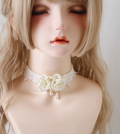 Xiaogui - Elegant Lolita Lace Camellia Necklace