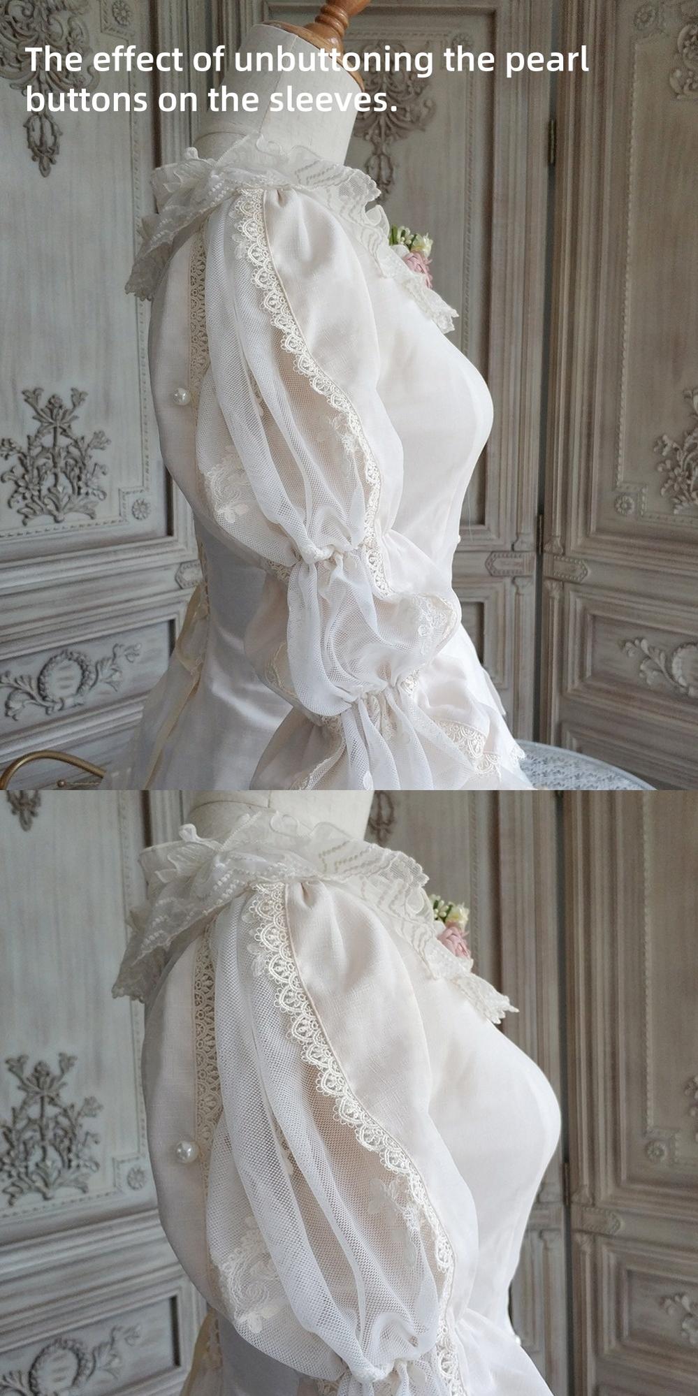 Miss Point - Elizabeth Meow - Classic Lolita Blouse Lotus Root Sleeve Lolita Shirt