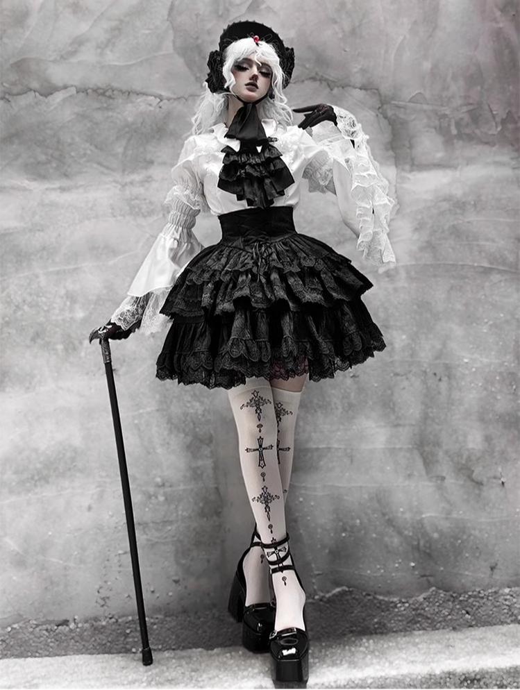 CastleToo - Crossbone - Ouji Lolita Shorts Suit Gothic Lolita Top and Blouse