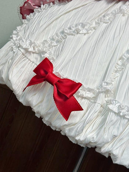 Shuang Sheng Xiao Xiong - Bite The Cake - Sweet Lolita Dress, Red & White Polka Dots