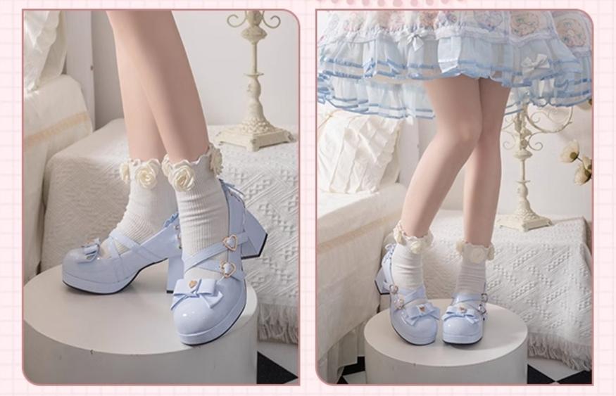 Milk Bun Bunny - Sweet Lolita High Heel Bow Princess Lolita Shoes