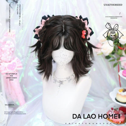 Dalao Home - Kawaii Short Curly Lolita Wig with Bangs