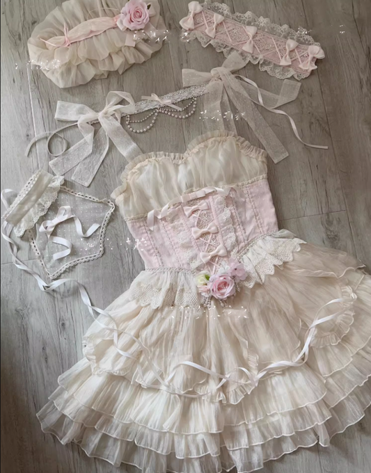 Original Design - Heart Flutter Love - Sweet Lolita Accessoriy Set and Inner Wear Multicolors