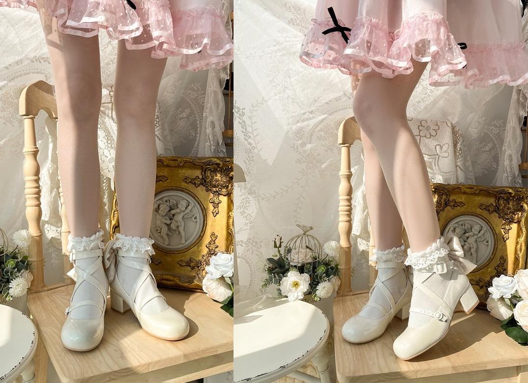 MODO - Follow in the Moonlight - Sweet Lolita Round Toe Shoes with Large Bow