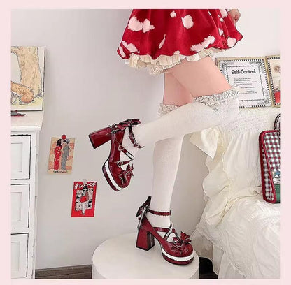 Witch's Night - Crush Complex - Sweet Lolita Heel Shoes, Pearls & Bows