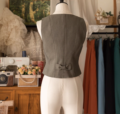 Forest Wardrobe - Forest Basket - Elegant Lolita Vest V Collar Retro Waistcoat