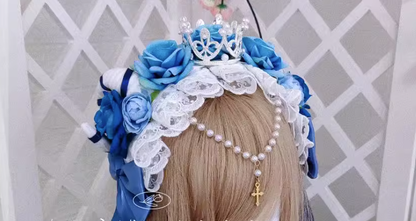 Yu Xixixi - Gothic Lolita Rose Crown KC with Veil Pendant Customized
