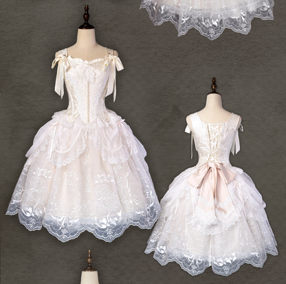 AuroraBorealis - Moonshadow - Gorgeous Wedding Lolita Dress Set Embroidered JSK SK and Bodice