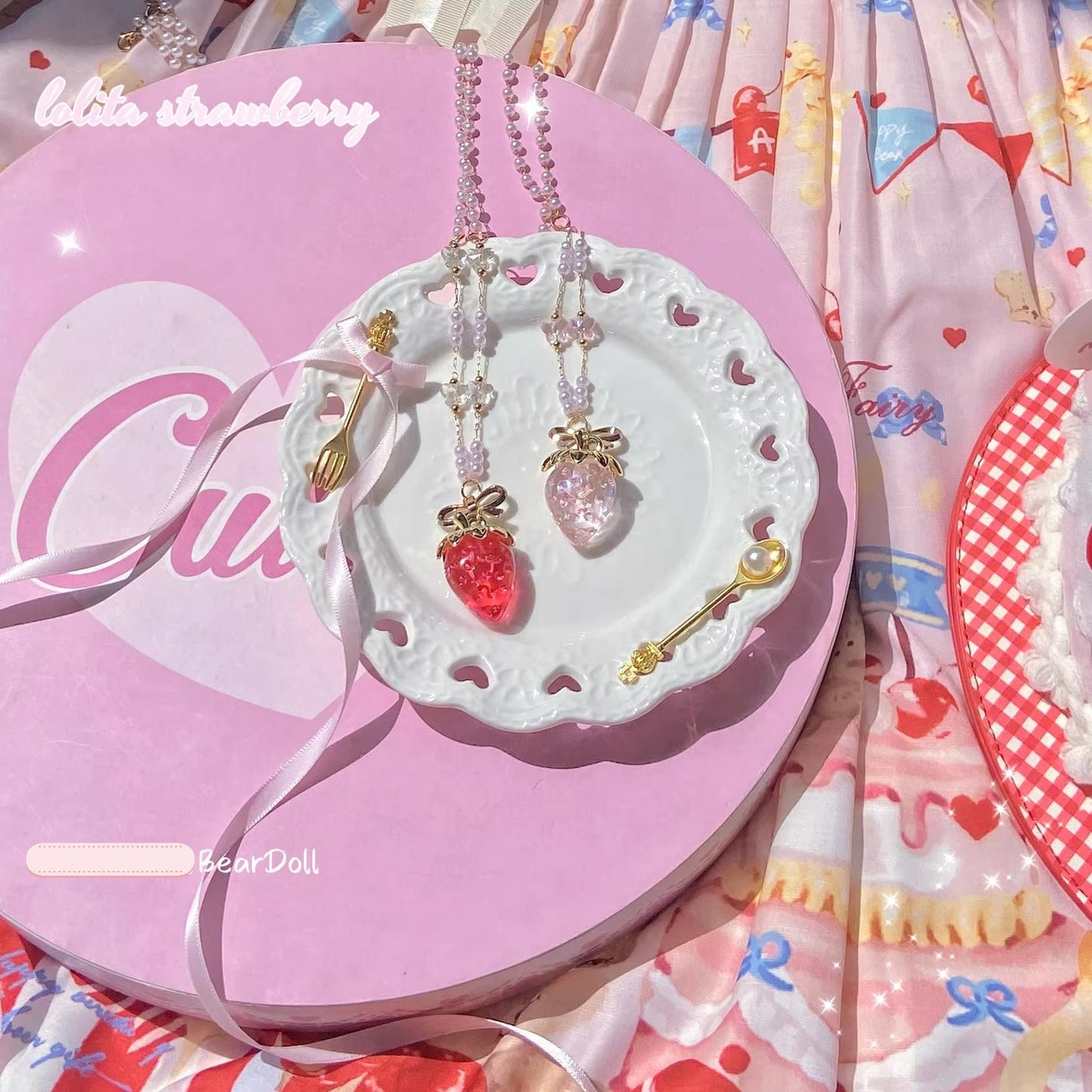 Bear Doll - Sweet Lolita Necklace Strawberry Charlotte Necklace