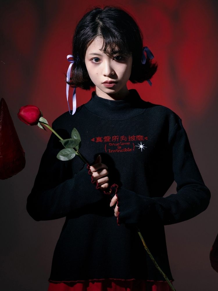 Half turtleneck cotton bottoming shirt 【s0000003604】