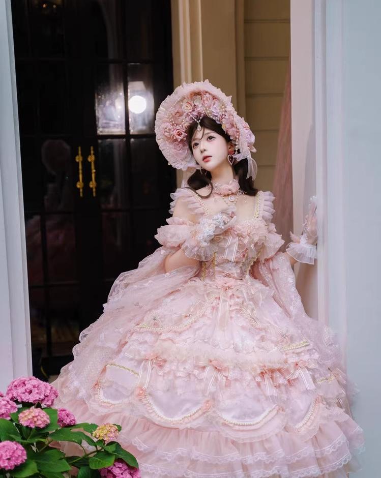 Cat Fairy - Runaway Princess - Pink Wedding Lolita Dress, Plus Size Friendly