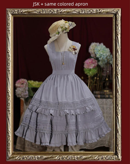Tiny Garden - Nocturne Reminiscence - Elegant Lolita JSK Dress Multi-Wear Apron Dress Set