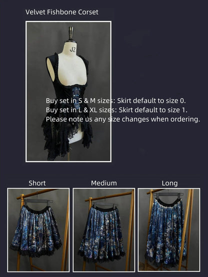 SUSIN - Night Traveler - Classic and Elegant Gothic Dress with Colorful Window Prints