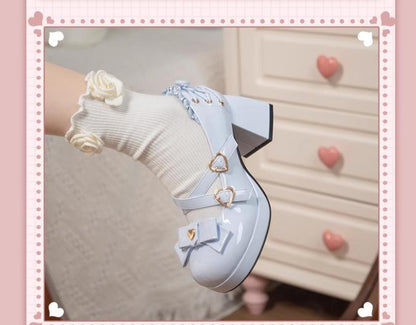 Milk Bun Bunny - Sweet Lolita High Heel Bow Princess Lolita Shoes