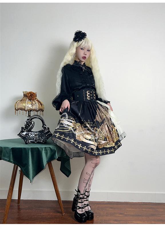 Pure Tea For Dream - Cross Buckle Punk Lolita Shoes