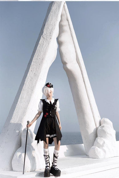 CastleToo - Night Rose - Elegant Ouji Lolita Suits, JSK / Shorts