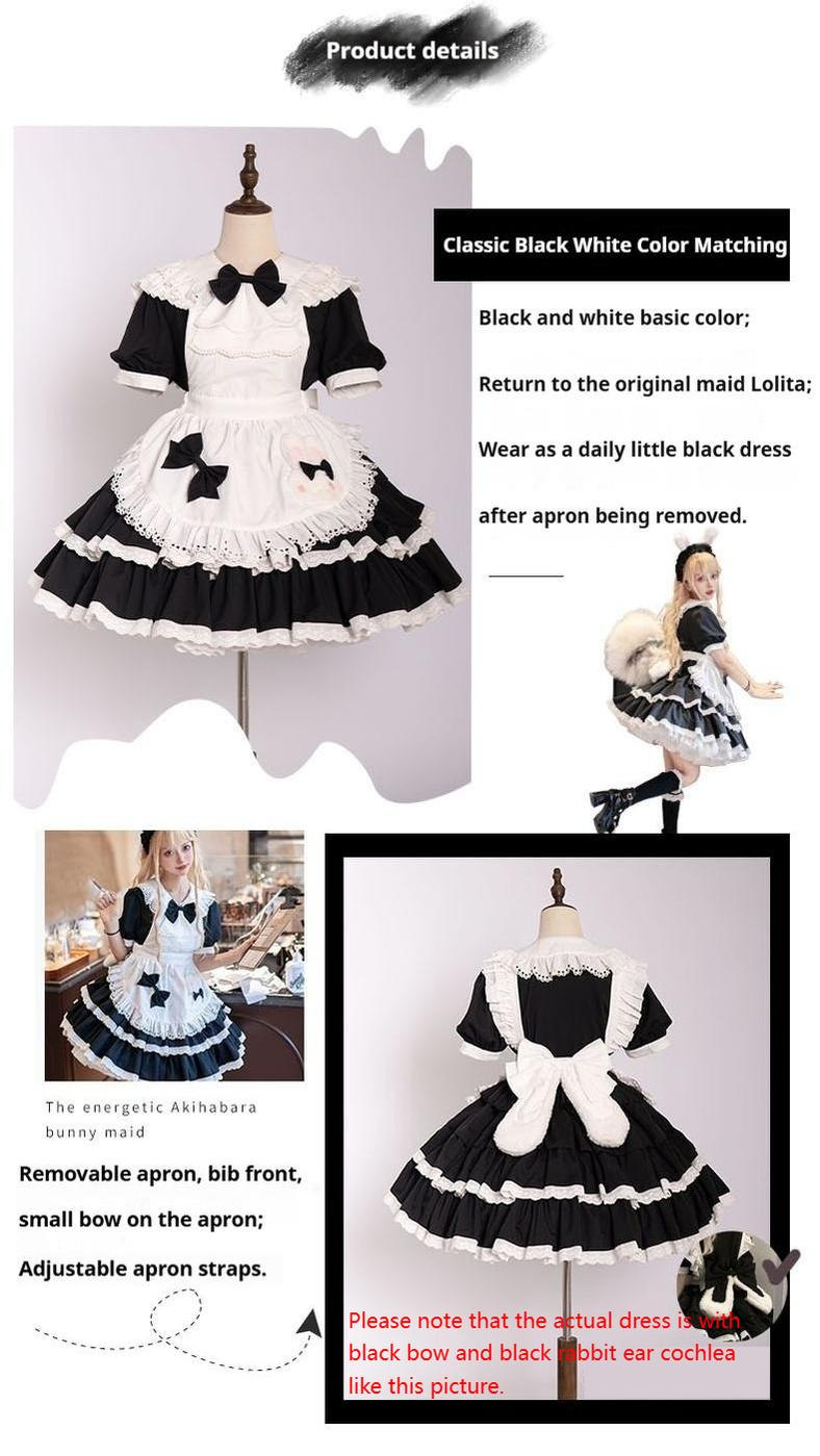 OCELOT - Leopard Bunny - Classic Maid Lolita OP with Apron and KC