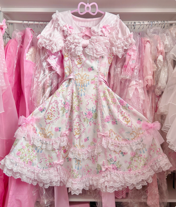 TaTaTa Lolita - Spring 2025 - Old School Lolita Jumper Dress, Floral Prints