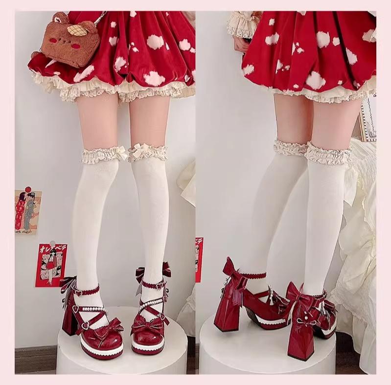 Witch's Night - Crush Complex - Sweet Lolita Heel Shoes, Pearls & Bows