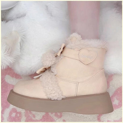 Beauty Bunny - Furry Bear - Winter Cute Lolita Shoes Short Snow Boots
