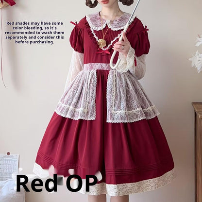 Uncle's Workshop - Mist among Flowers - Sweet Lolita OP Ruffles Lolita Apron and KC