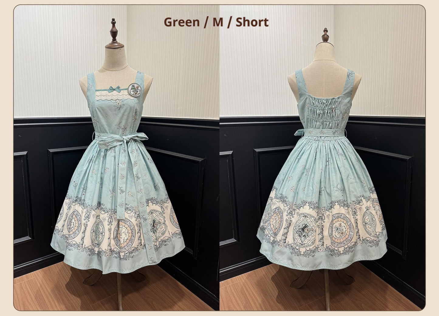 DreamWhale - Small Porcelain Plate - Classic Lolita JSK Printed Dress