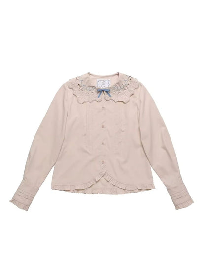 Bow Round Hem Blouse【s0000006930】