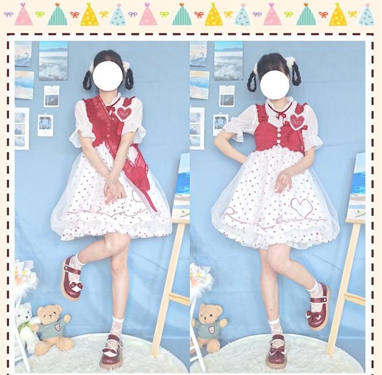 Lixing Luo - Cute Milkmaid Round Toe Multicolor Lolita Shoes
