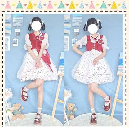 Lixing Luo - Cute Milkmaid Round Toe Multicolor Lolita Shoes