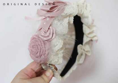 The Accessories' Story - Satin Ballet - Sweet Lolita Headdress Feather Bow