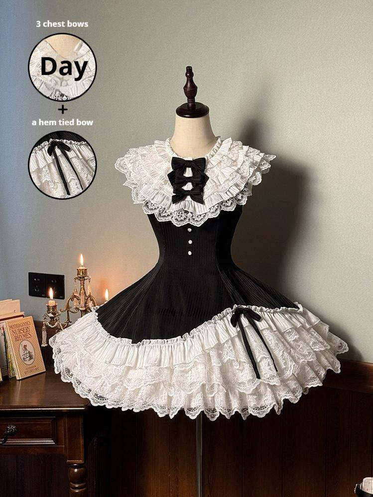 Alice Girl - Arrogant Miss - Sweet Lolita Jumper Dress with Tiered Lace Dress