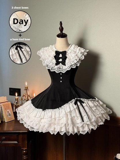 Alice Girl - Arrogant Miss - Sweet Lolita Jumper Dress with Tiered Lace Dress