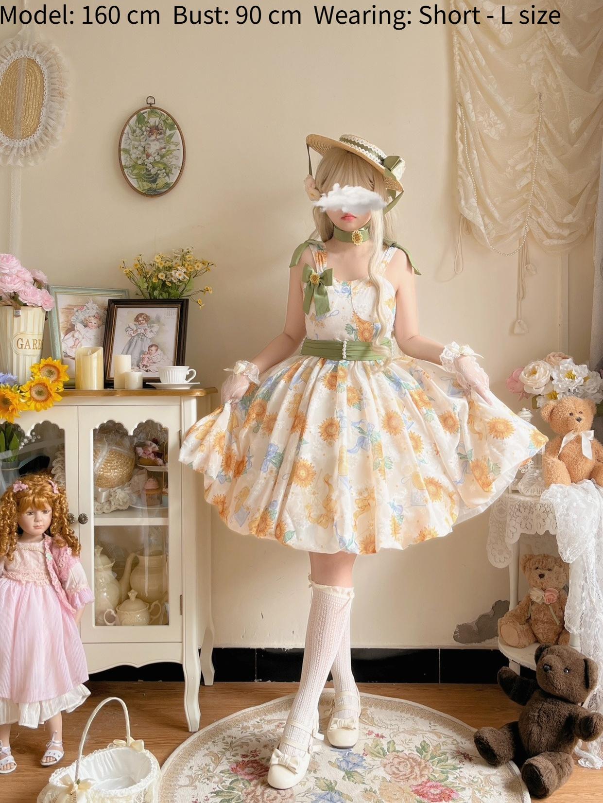 Akiyama Future Studio - Sunflower Print Lolita JSK Dress in Breathable Light Fabric