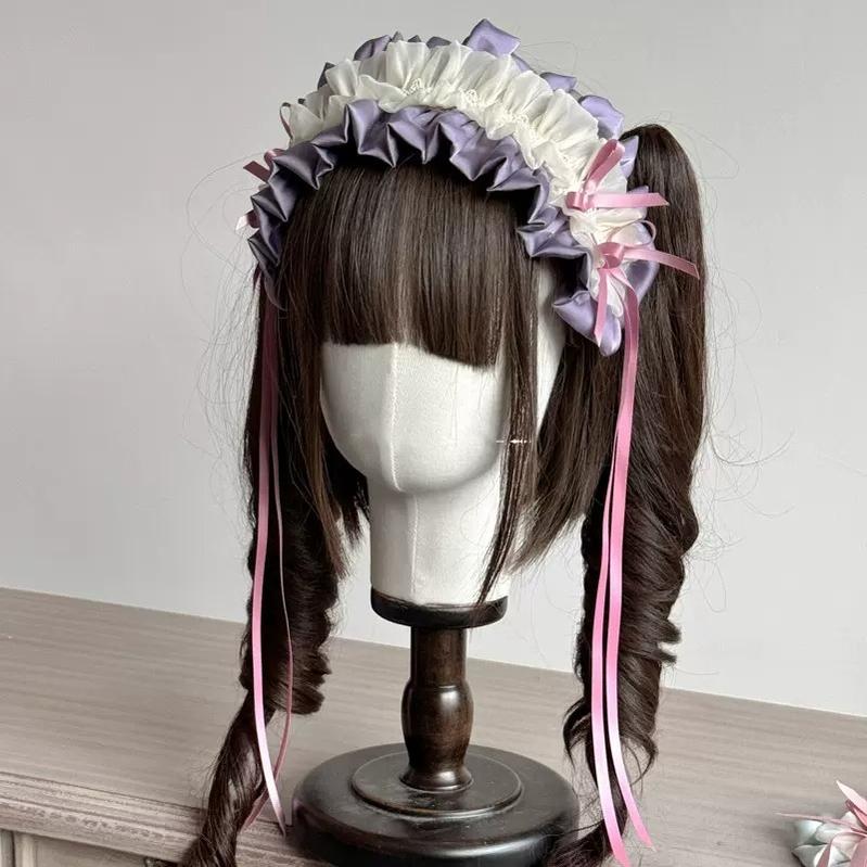 MAID - Elegent Lolita Bonnet Black Ribbon BNT