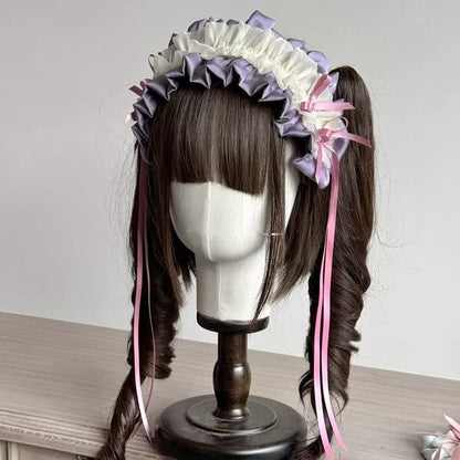 MAID - Elegent Lolita Bonnet Black Ribbon BNT